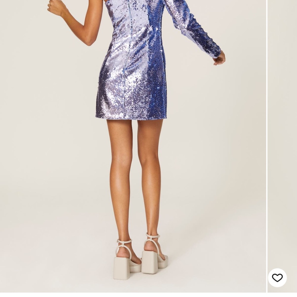 Bardot Blue Sequin One Shoulder Dress size 6/M - Picture 5 of 8